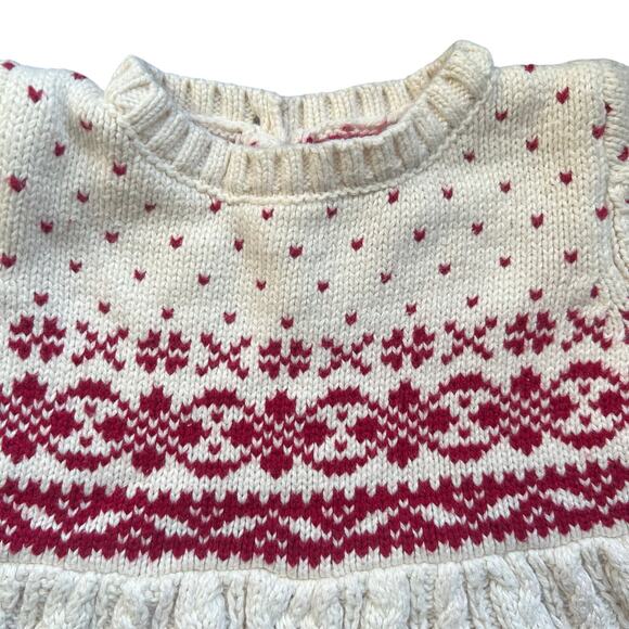 Jingles & Joy Red and White Knit Dress Infant 6 - 9 Months Christmas Holiday - Picture 3 of 8